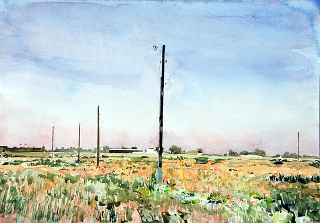 Western Landscape watercolor by artist Jeff Krueger