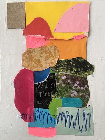 Collage on upcycled cardboard/ mixed media
