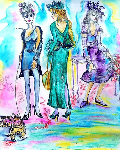 Illustration colorful day for a fashion walk
