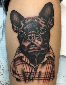 French bulldog portrait tattoo