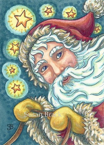 Christmas Santa Belsnickle St. Nick Holiday Susan Brack Folk Art EBSQ Portrait