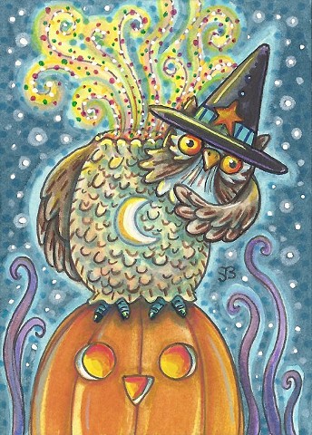 Sleepy Hollow Headless Horseman Owl Halloween Susan Brack