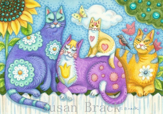 Cats Felines Kittens Whimsical Susan Brack Art Illustration License