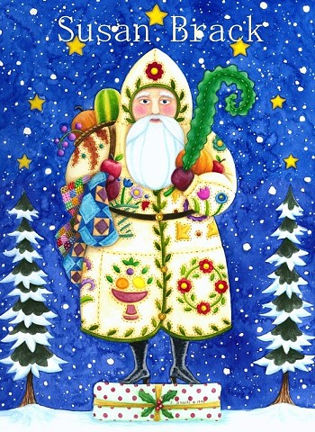 St. Nick Father Christmas Belsnickle Santa Baltimore Quilt Susan Brack Folk Art License