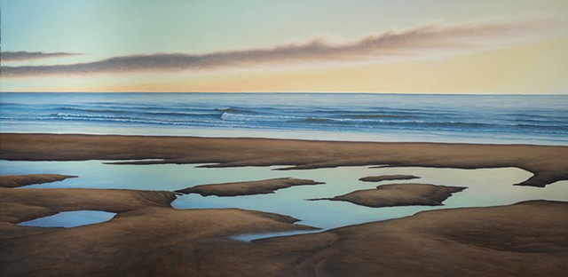 Acrylic painting depicting Washington coast by Pacific Northwest artist Terry Nelson 