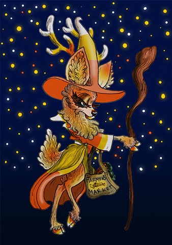 Candy Corn Deer Wizard