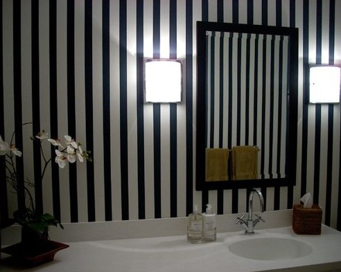Hand painted bathroom stripes