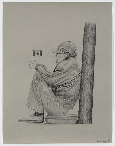 Homeless #4: Homeless drawing (series 1) explores the social condition of homelessness and poverty in the 21st century. Pencil and realistic techniques are used.