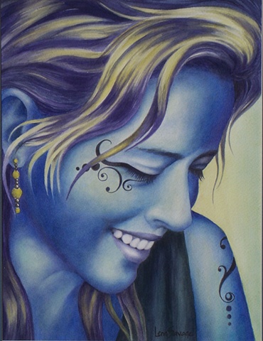 Blue Face-Tattoo