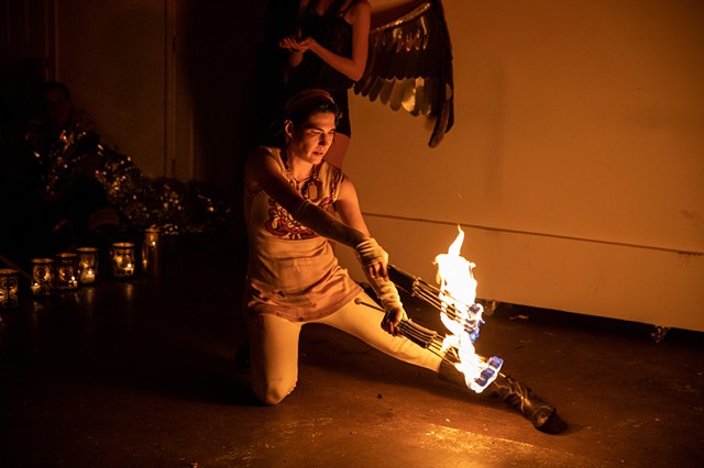 Fire performance and effigy burn by Tara McManus | Photo by Walter Wlodarczyk
