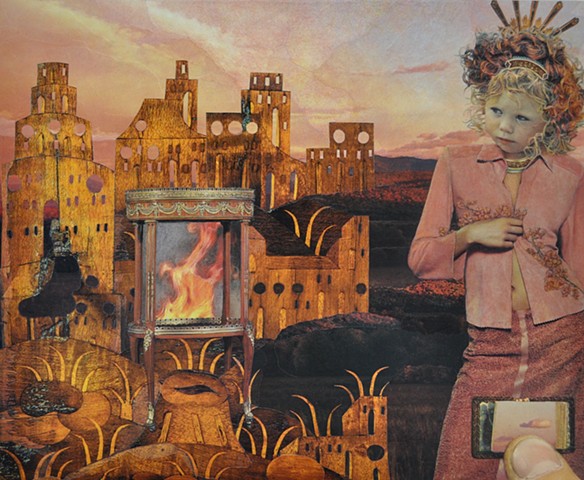 M.M. Dupay collage feminist art Marcelle Dupay M. M. Dupay surrealism landscape fire miniature book