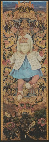 M. M. Dupay, collage, figurative art, feminist art, Michelangelo, Pieta, baby