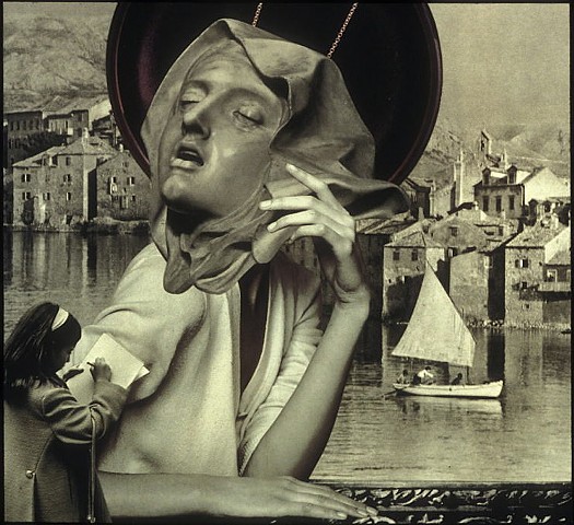 M. M. Dupay, collage, figurative art, feminist art, Bernini Ecstasy of St. Theresa