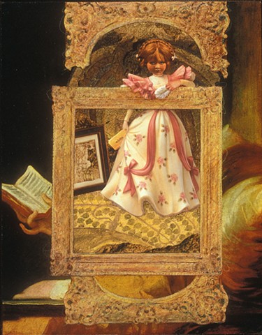 M. M. Dupay, collage, figurative art, feminist art, Fragonard the reader
