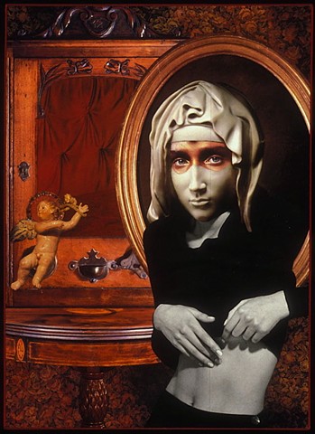M. M. Dupay, collage, figurative art, feminist art, Michelangelo, Pieta