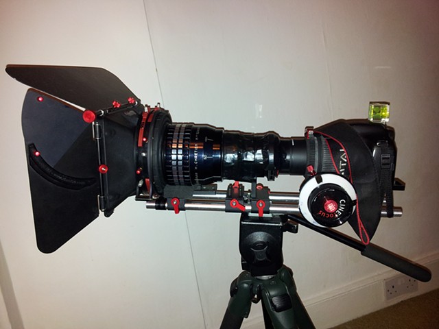 Canon 550D camera with anamorphic lens