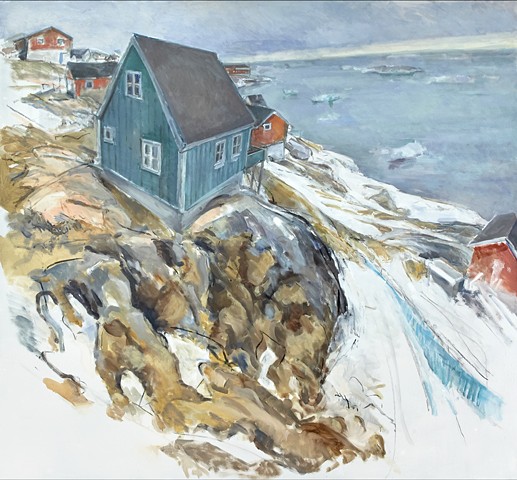 Oil painting of Greenland by Marcia Clark