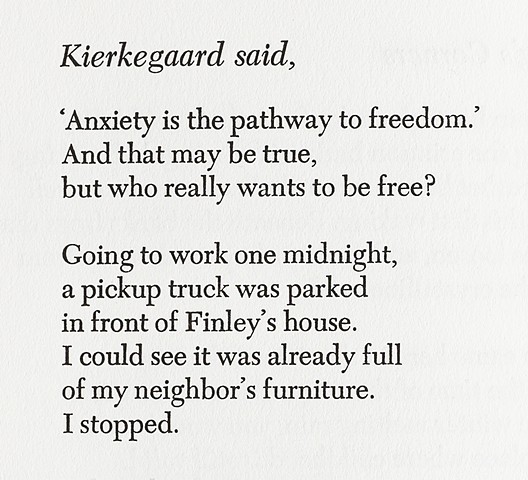 First and second stanza of 'Kierkegaard said'