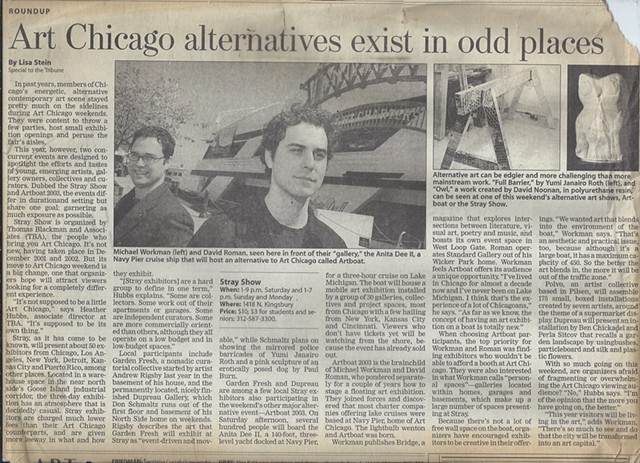 Chicago Tribune Article on Artboat 2003