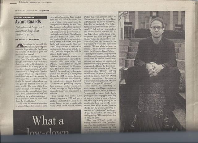 Chicago Reader, article on the Dalkey Archive Press, Part 1