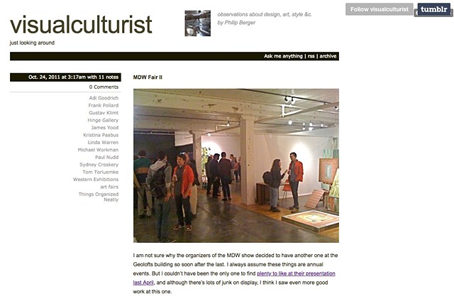 Visual Culturist Review of Frank Pollard at the MDW Fair 2011, Page 1