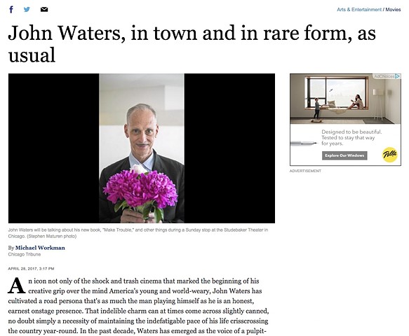 Chicago Tribune Interview with John Waters, Part 1