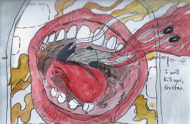 Kill You, Guston, watercolor, pen and ink