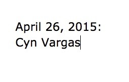 April 26: Cyn Vargas