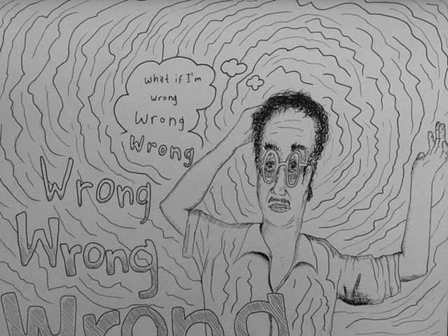 What if I'm Wrong?, pen and ink on archival journal paper