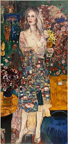 Portrait of Jennifer Blei Stockman After Gustav Klimt’s “The Dancer” (Emerging out of her Art Collection)  