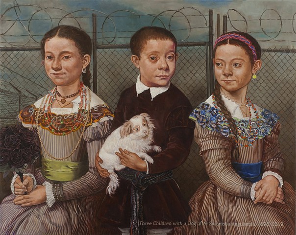 Three Children with a Dog after Sofonisba Anguissola
