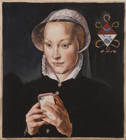 The Text Message after Pieter Pourbus’s Portrait of a Married Lady of Bruges and Images from Keith Haring