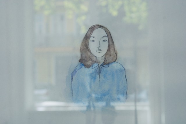 photo of self portrait drawing in Berlin