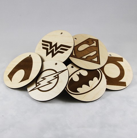 Coasters: Starwars, JL, Avengers, 
X-mas tree ornaments 