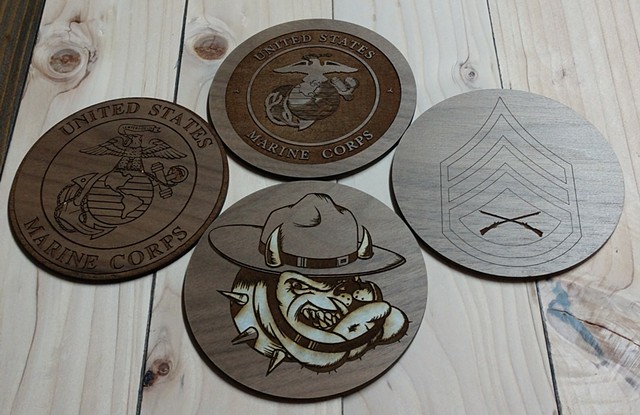 USMC coasters / Magnets / Xmas Decorations