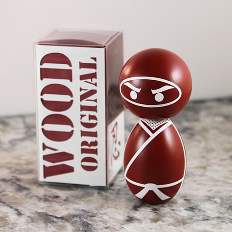 red / white Ninja Kokeshi