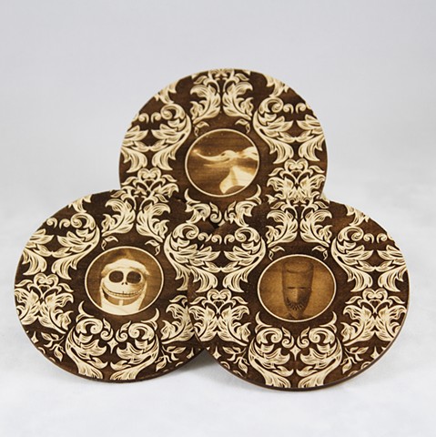 Nightmare before X-mas ornaments / coasters