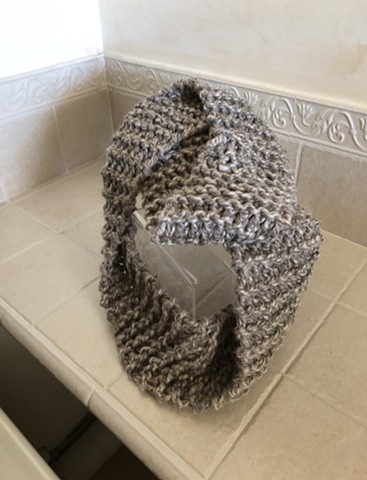 Handmade knit infinity scarf 