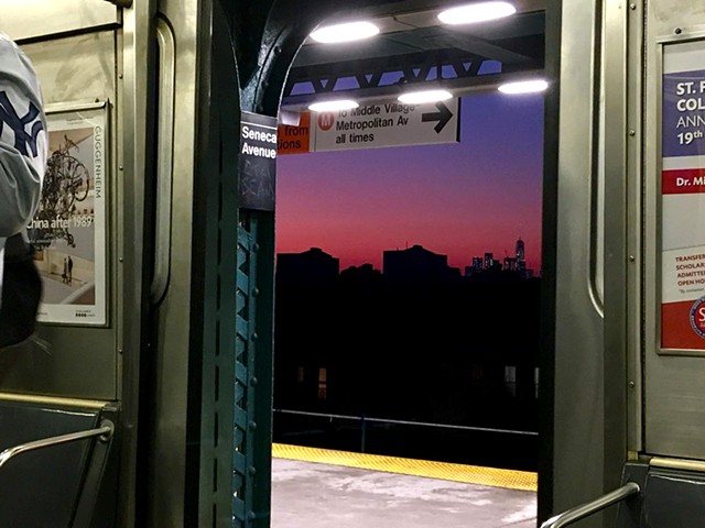 M Train view at dusk