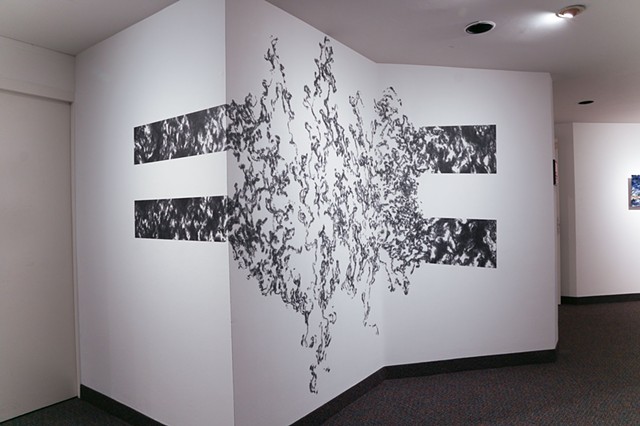 Equilibrium is a site-specific graphite drawing executed by John M. Adams on August 26-29, 2015 at the McLean Project for the Arts. 