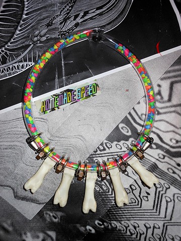 Bone + Rainbow Stone Necklace