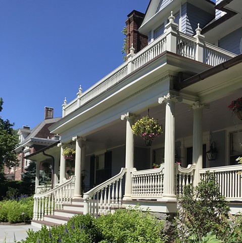 Wright Robinson Architects. Historic District. Addition. Restoration. Renovation. Colonial Revival. Porch. Custom railing. Scamozzi Ionic. Code Compliant Classicism. Repeat client. AIA design award.