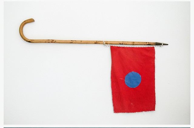 "The Flag of Something Within Something Else", Pierre Coric
knitted flag, walking stick
2018 - 2019