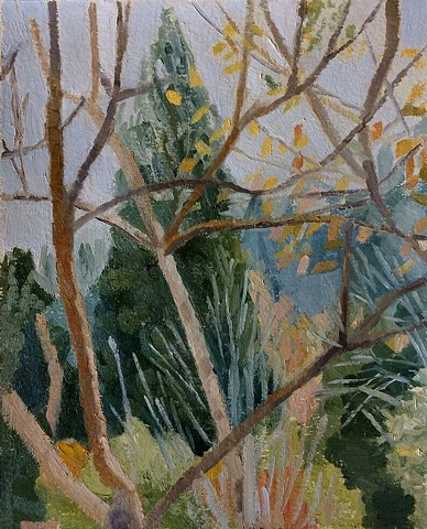 A landscape painting of trees in the backyard - Oregon