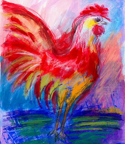 Greeting Card, Red Rooster