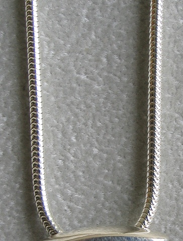 heavy sterling silver snake chain close up