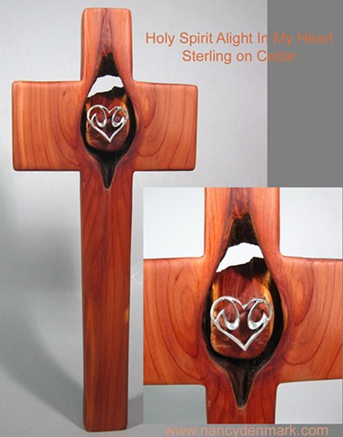 Sterling Dove on Cedar Cross by Nancy Denmark and Margaret Bailey
