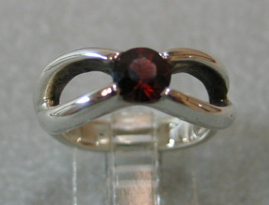 Garnet gemstone sterling silver ring designed by Nancy Denmark