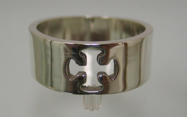 sterling band with cutout canterbury cross by Nancy Denmark