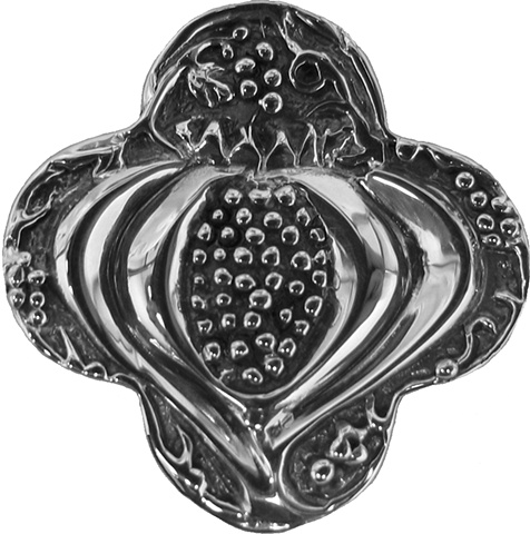 sterling silver quatrefoil jewelry pendant pomegranate © Nancy Denmark